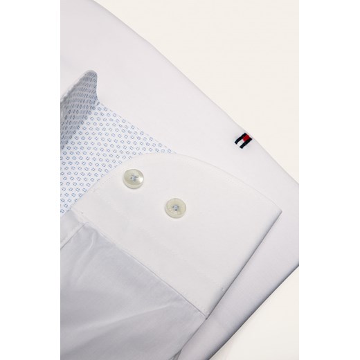 Koszula męska Tommy Hilfiger gładka biała bawełniana elegancka 