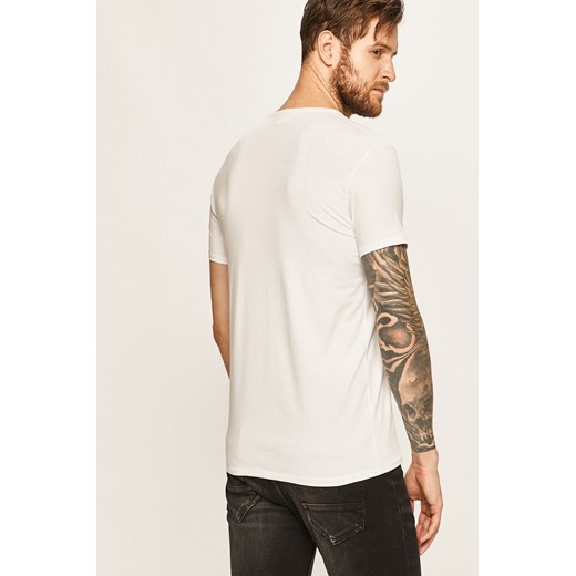 T-shirt męski Lacoste biały z krótkimi rękawami 