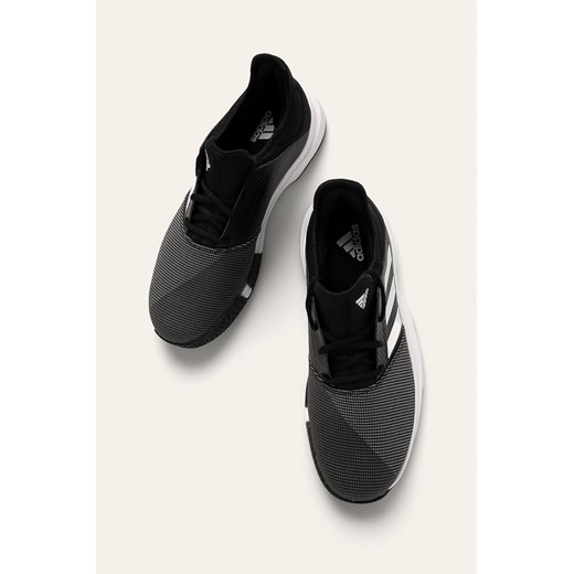 Buty sportowe męskie Adidas Performance wiązane czarne jesienne ze skóry ekologicznej 