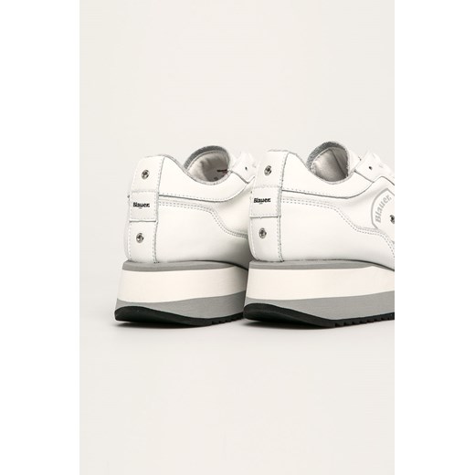 Buty sportowe damskie Blauer białe gładkie sznurowane 