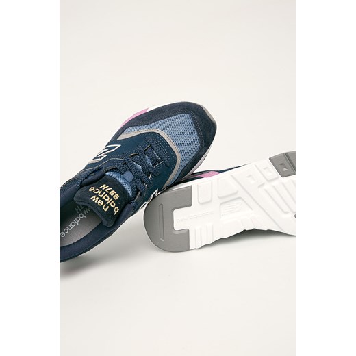 Buty sportowe damskie New Balance w stylu casual na platformie sznurowane gładkie z zamszu 