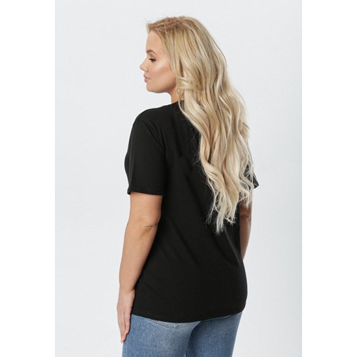 Czarny T-shirt Genilin Born2be Born2be Odzież