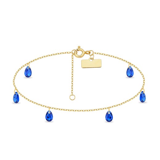 Złota bransoletka 585 CHOKER szafirowe łezki Viadem