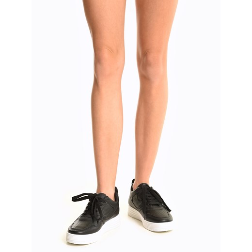Buty sportowe damskie Gate w stylu młodzieżowym czarne na płaskiej podeszwie 