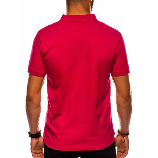 Ombre t-shirt męski czerwony z krótkim rękawem casual 