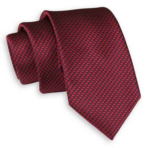 Granatowo-Czerwony Elegancki Krawat -Chattier- 7cm, Męski, w Pepitkę KRCHBASIC1132 Chattier   JegoSzafa.pl