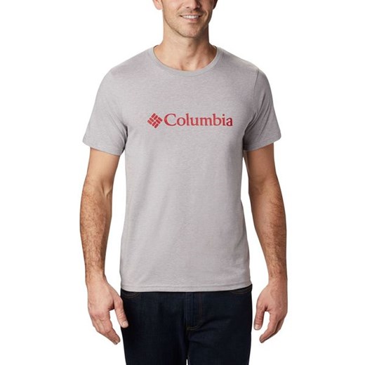 T-shirt męski Columbia z tkaniny z krótkimi rękawami 