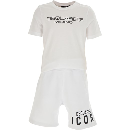 Dsquared2 t-shirt chłopięce biały bawełniany 
