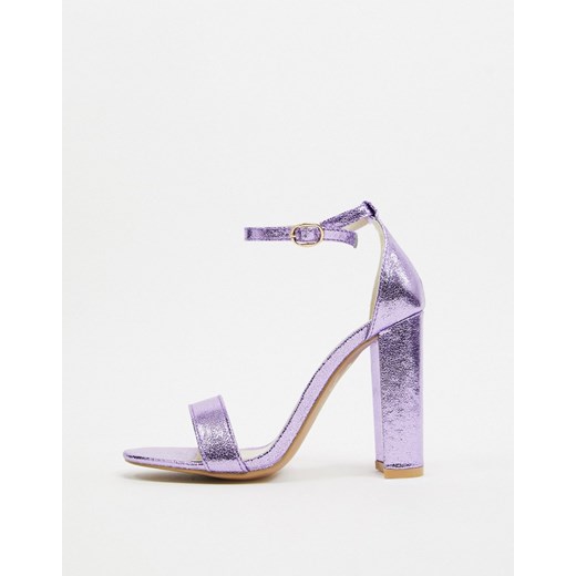 Glamorous – Liliowe minimalistyczne buty na klockowym obcasie-Fioletowy