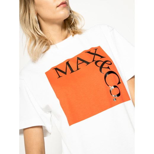 Bluzka damska Max & Co. z napisami z okrągłym dekoltem 