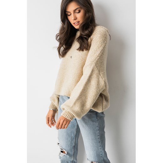 Cocomore sweter damski bez wzorów z okrągłym dekoltem 