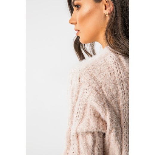 Sweter damski Fashion Manufacturer bez wzorów z okrągłym dekoltem 
