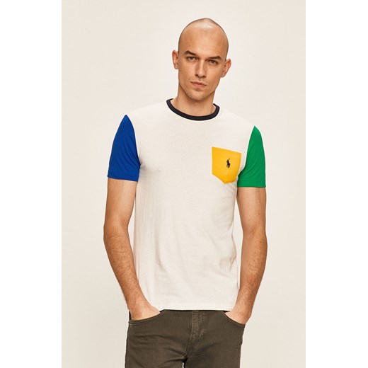 Wielokolorowy t-shirt męski Polo Ralph Lauren gładki z krótkim rękawem 