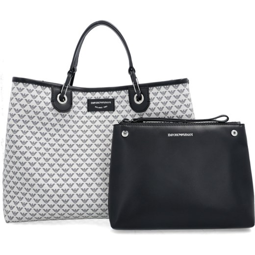 Shopper bag Emporio Armani elegancka duża z nadrukiem bez dodatków 