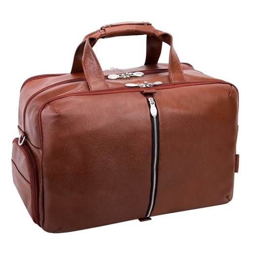 Biznesowa męska torba skórzana na laptopa Avondale 17" kolor brązowy