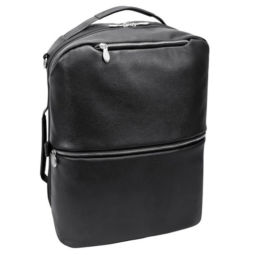 Skórzany plecak, torba podróżna skórzana, czarna ze skóry naturalnej na laptopa 17" East Side