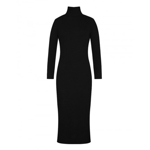 Sukienka Muuv. czarna dopasowana z długim rękawem 