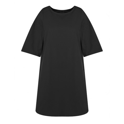 Sukienka czarna Muuv. oversize'owa z okrągłym dekoltem 