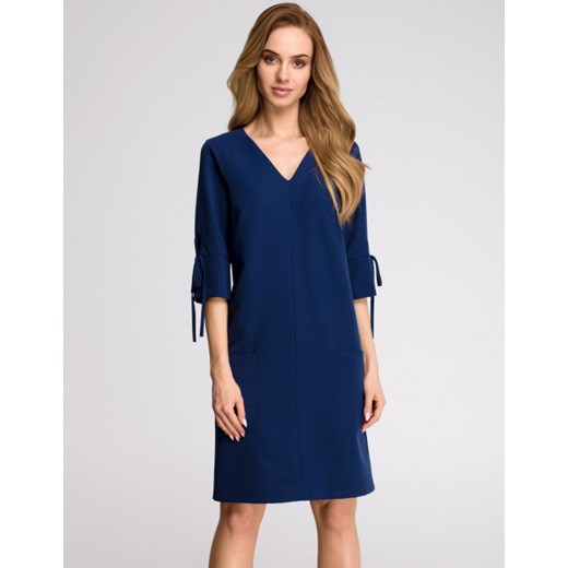 Sukienka Style z długim rękawem niebieska 