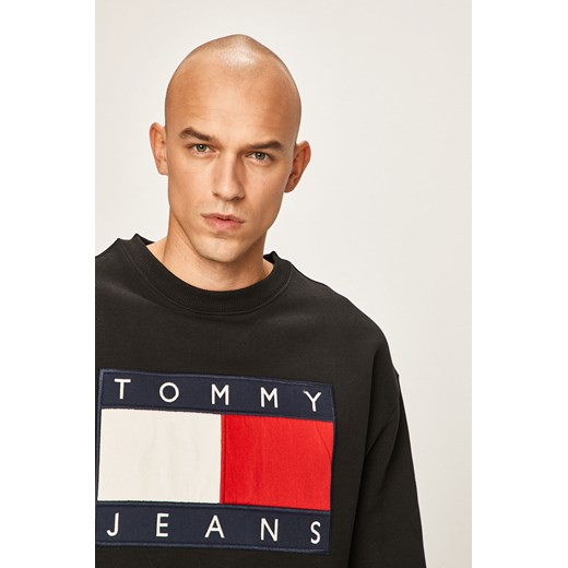 Bluza męska Tommy Jeans czarna z dzianiny w stylu młodzieżowym 