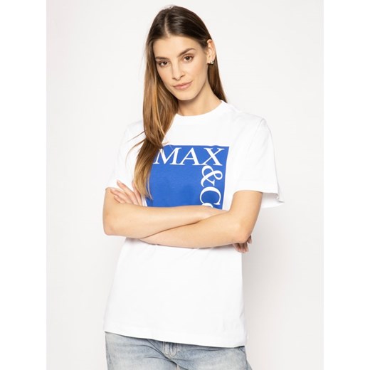 Bluzka damska Max & Co. biała z okrągłym dekoltem wiosenna 