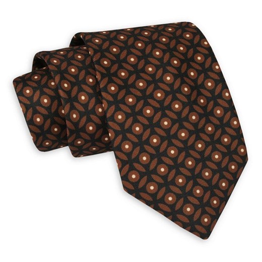 Krawat brązowy Chattier w abstrakcyjnym wzorze 