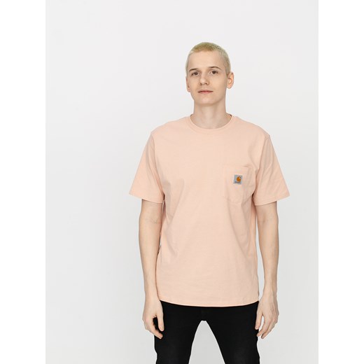 Różowy t-shirt męski Carhartt Wip z krótkim rękawem 
