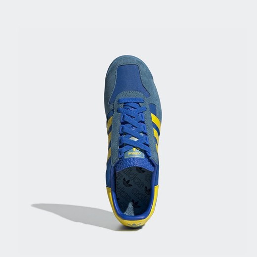 Buty sportowe damskie Adidas Originals wiązane niebieskie na płaskiej podeszwie bez wzorów wiosenne 