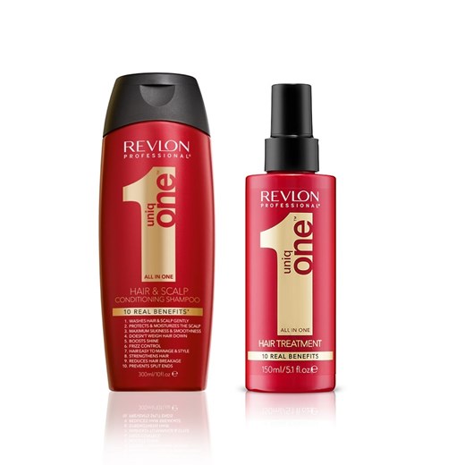 Revlon Uniq One | Zestaw odżywczy do włosów: szampon 300ml + kuracja 150ml