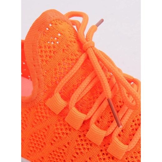 Buty sportowe damskie pomarańczowe bez zapięcia 