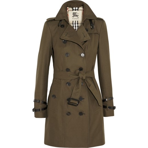Mid-length cotton-gabardine trench coat