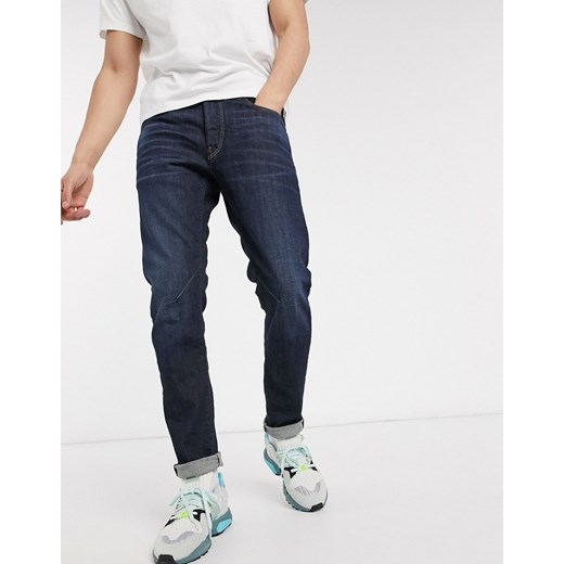 G-Star – D-Staq – Ciemnoniebieskie dopasowane jeansy z 5 kieszeniami