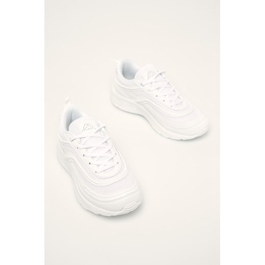 Buty sportowe damskie Kappa białe sznurowane ze skóry ekologicznej 