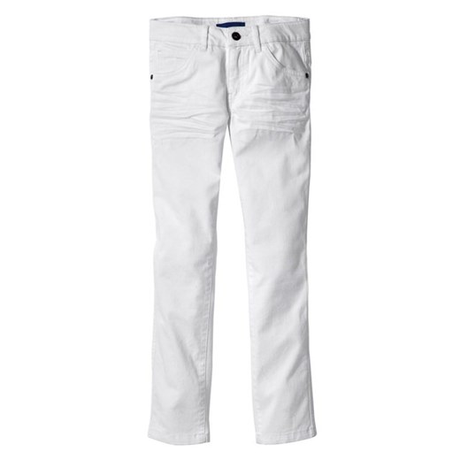 Wąskie spodnie, diagonal ze streczem la-redoute-pl bialy bawełniane