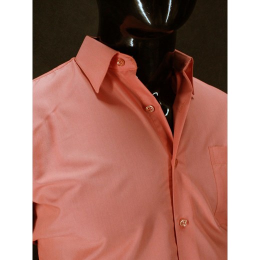 Pomarańczowa koszula męska z kieszonką - 100% bawełna koszule24-eu brazowy bawełniane