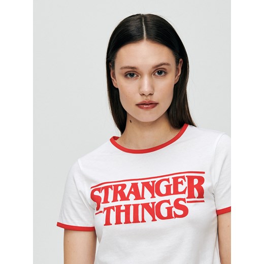 Cropp - Koszulka stranger things - Biały Cropp  L 