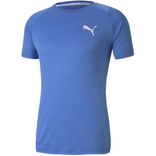 T-shirt męski niebieski Puma z krótkim rękawem 