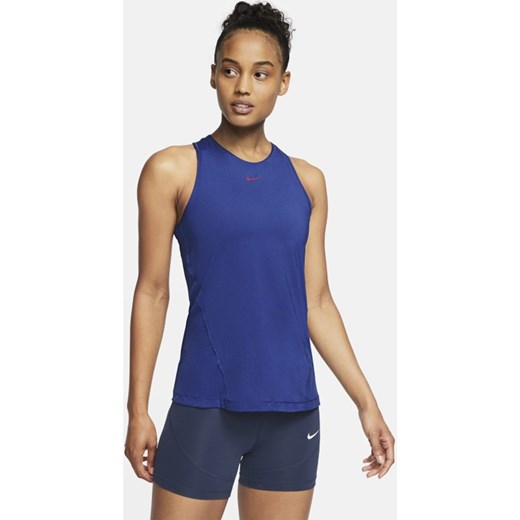 Damska siateczkowa koszulka bez rękawów Nike Pro - Niebieski