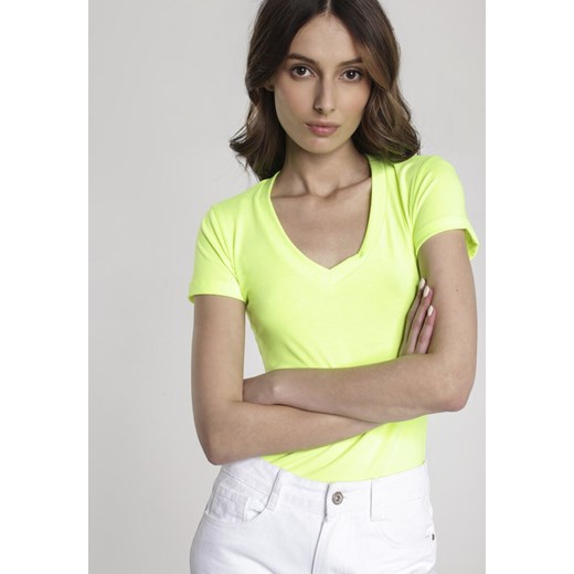 Limonkowy T-shirt Dialee Renee  XL Renee odzież