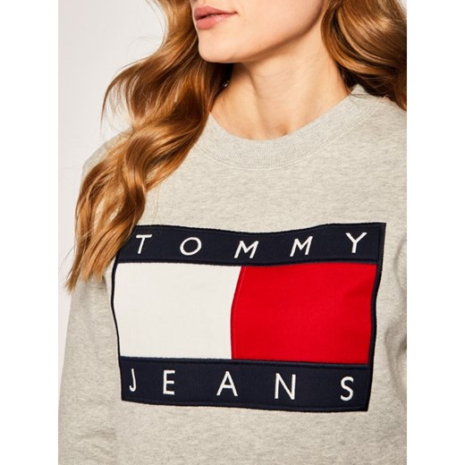 Bluza damska Tommy Jeans krótka jesienna z napisem 