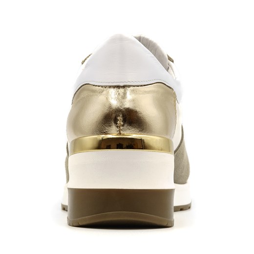 Sportowe białe sneakersy typu chunky ze złotą wstawką w podeszwie 278A  Neścior 37 okazyjna cena NESCIOR 