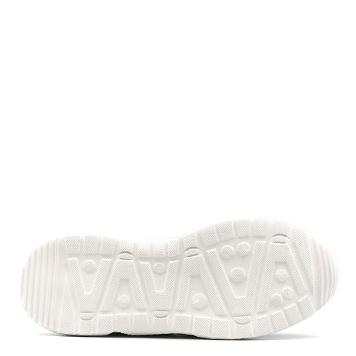 Sportowe białe sneakersy typu chunky ze skórzanymi beżowymi elementami na przodzie 256A Neścior  36 promocyjna cena NESCIOR 