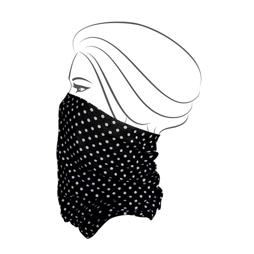 Wielofunkcyjna chusta czarna w białe kropki ze sklepu Moja Dedra - domodi w kategorii Szaliki i chusty damskie - zdjęcie 84005563