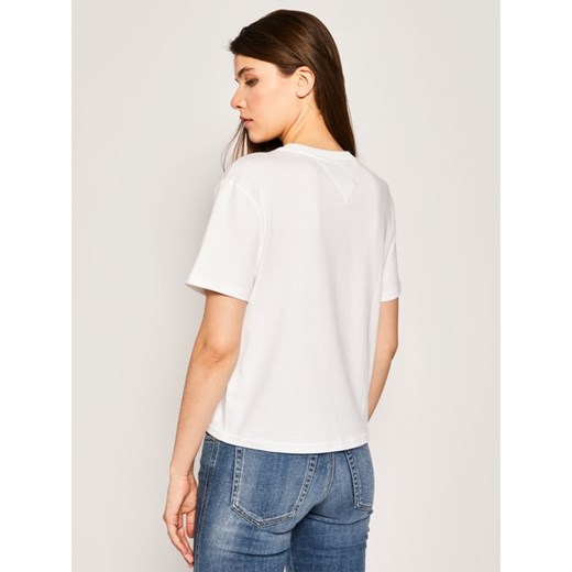 Tommy Jeans T-Shirt Modern Liner DW0DW08062 Biały Regular Fit