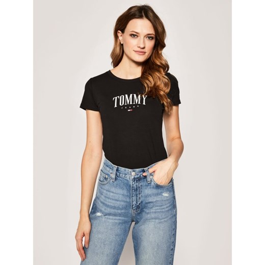 Tommy Jeans T-Shirt Script DW0DW08061 Czarny Slim Fit
