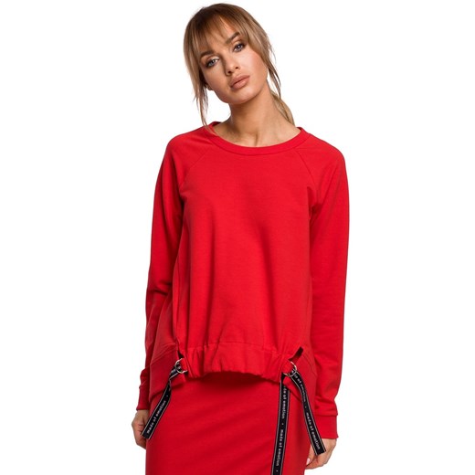 Bluzka damska czerwona Merg z długimi rękawami jesienna 