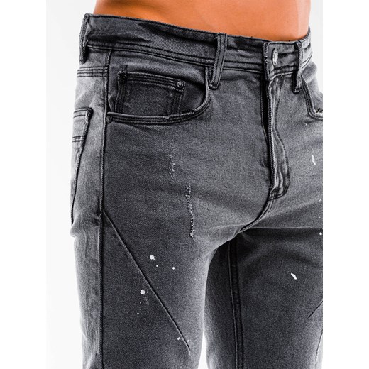 Spodnie męskie jeansowe P890 - czarne Ombre  S 