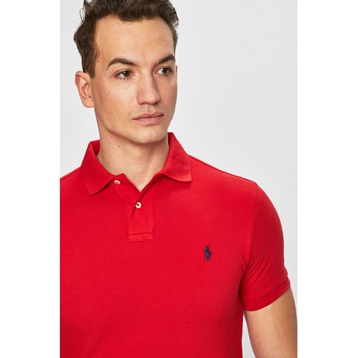 T-shirt męski czerwony Polo Ralph Lauren z krótkimi rękawami 