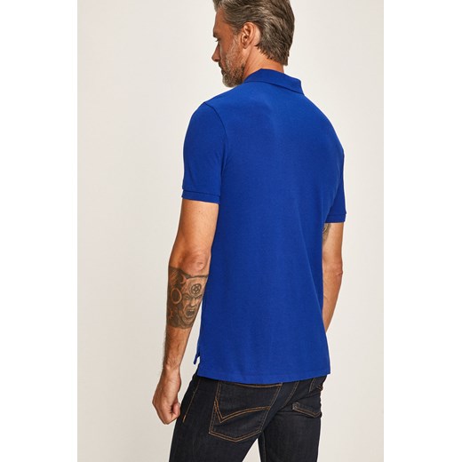 T-shirt męski niebieski Polo Ralph Lauren z krótkimi rękawami z dzianiny 