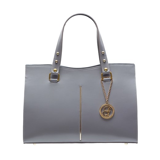 Shopper bag Glamorous By Glam z breloczkiem skórzana do ręki 